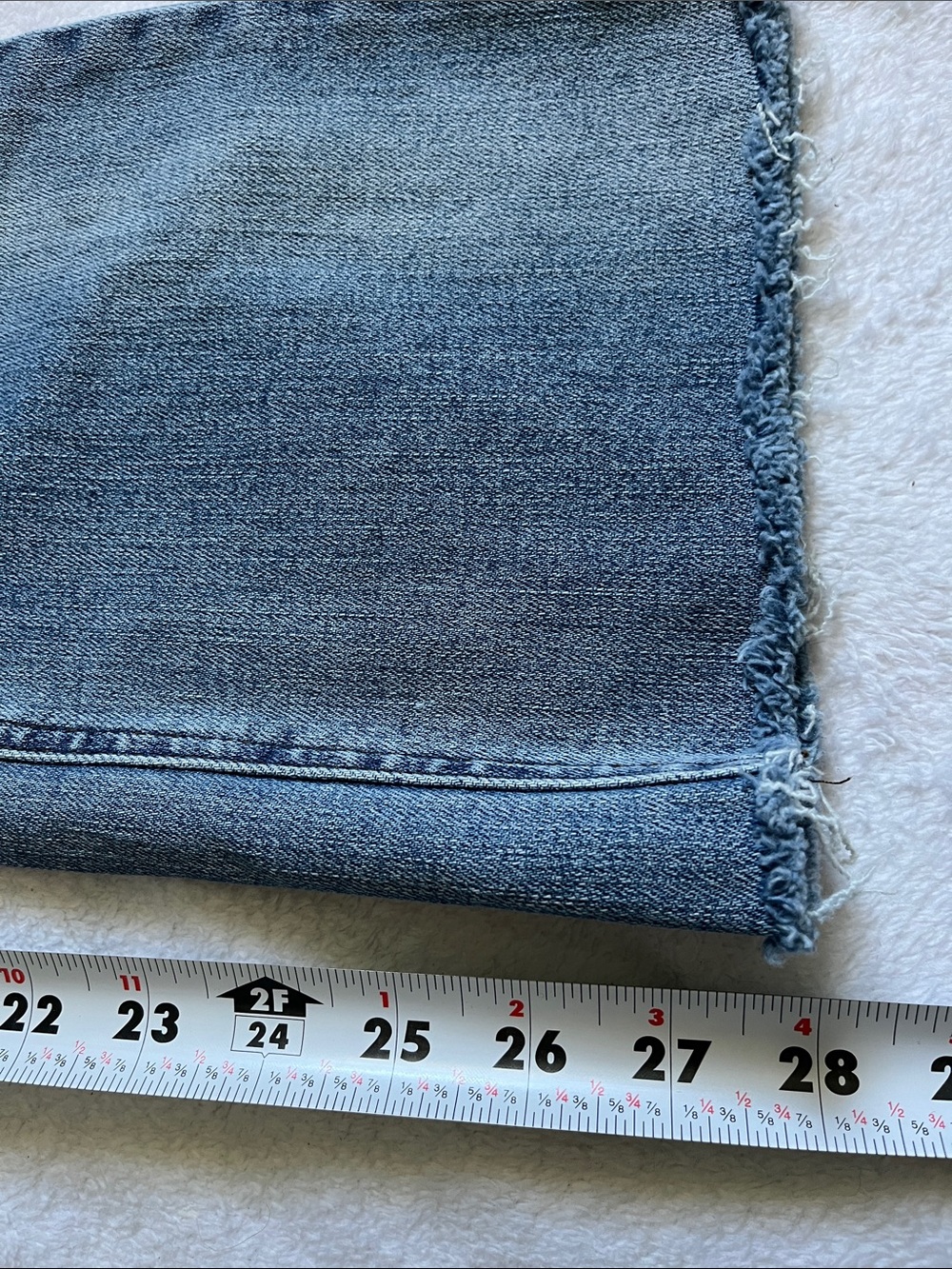 Judy Blue Light Blue Distressed Straight Leg Jeans with Red Patch Accents - Picture 6 of 7